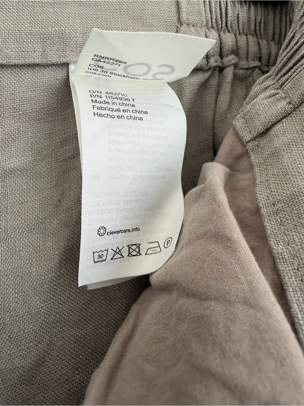 Cos Wide Leg Tailored Linen Pants
